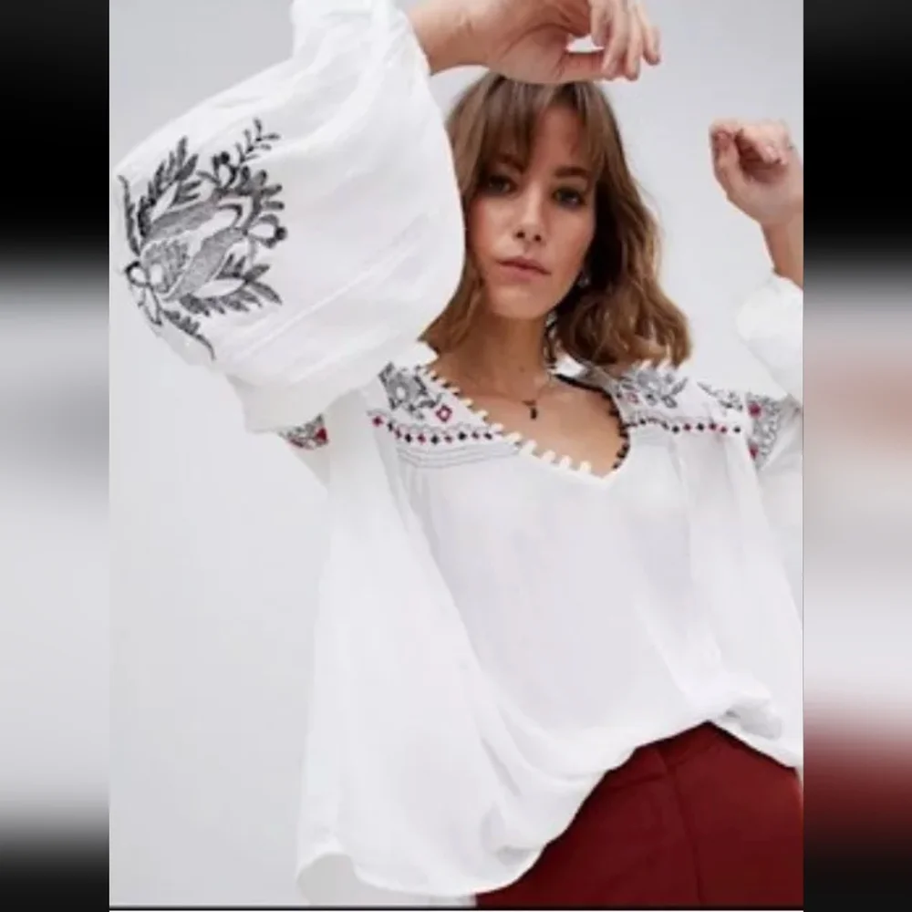 Free People Rock It Tonight Peasant Blouse